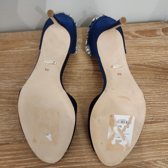 mishka badgley heels navy color satin size 10 - Picture 9 of 11